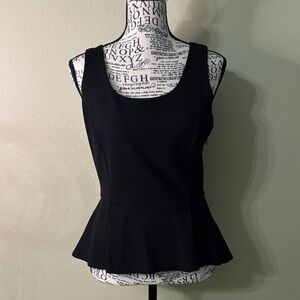Boston Proper Black Peplum Tank Top